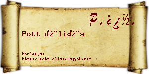 Pott Éliás névjegykártya